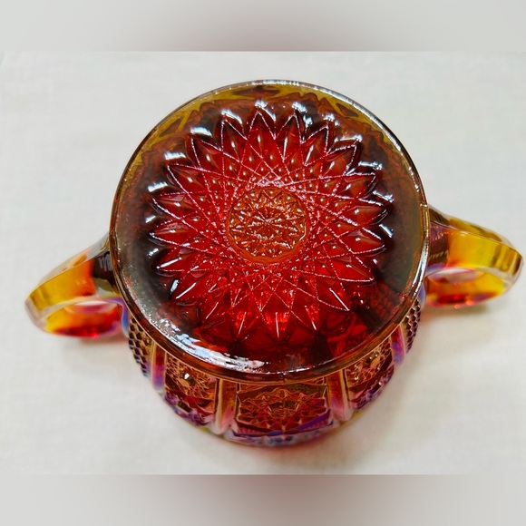 Vintage Indiana carnival glass open sugar bowl. No chips, cracks or rough edges. - Picture 5 of 6